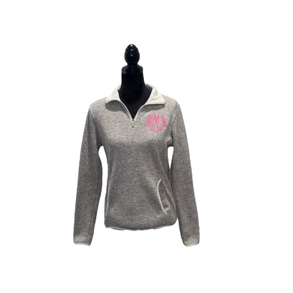 Charles River Apparel Pullover 1/4 Zip Sweater “MMM” Monogram Size Women’s Small - Picture 1 of 7